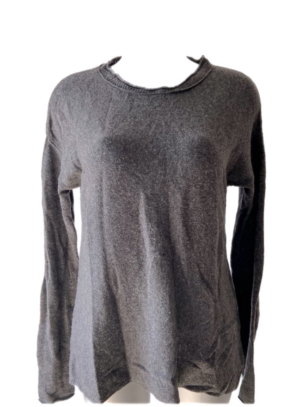 PLY Cashmere Tunic Sweater Top Lightweight High-Low Quiet Luxury Minimalist Lrg
